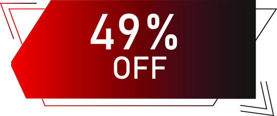 49 percent off with red vector off  format