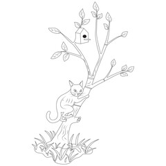 Funny Cat coloring page for children