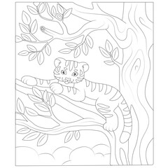 Funny Cat coloring page for children