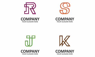 Creative Set of  business letter logo design