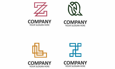 Creative Set of  business letter logo design