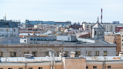 View over the rooftops city of St. Petersburg, Russia.