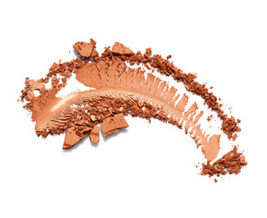 Brown eye shadow smear isolated on white background