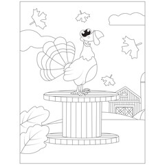 Funny Thanksgiving coloring page for children