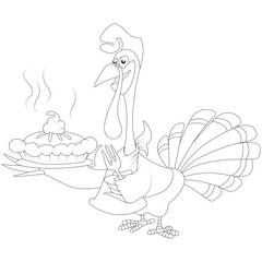Funny Thanksgiving coloring page for children