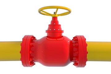 Industrial gate valve flange connection non rising stem for fire fighting pipeline isolated on white background