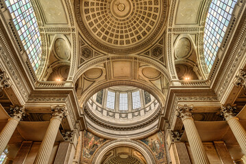 Interior and the canopy of the Panthéon in Paris, France 