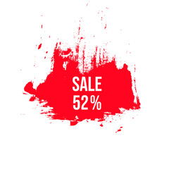 52 percent off sale with brush drawing color red vector.