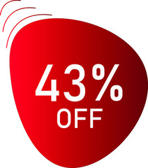 43 percent off with red vector off circle format