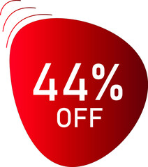 44 percent off with red vector off circle format