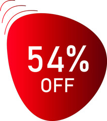 54 percent off with red vector off circle format