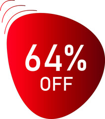 64 percent off with red vector off circle format