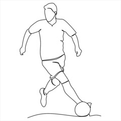 continuous line drawing of football players sports concept vector health illustrations
