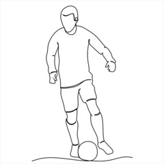 Fototapeta na wymiar continuous line drawing of football players sports concept vector health illustrations 