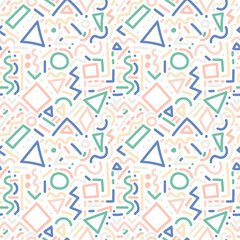 Seamless abstract pattern with geometric doodles