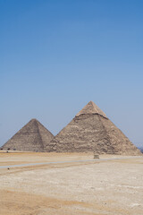 Beautiful view of the Great Pyramid of Giza in a daytime, Cairo, Egypt
