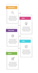 Vertical infographic design with icons and 5 options or steps. Thin line. Infographics business concept. Can be used for info graphics, flow charts, presentations, mobile web sites, printed materials.