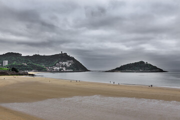 Fototapeta na wymiar La Concha beach in San Sebastian, Basque Country