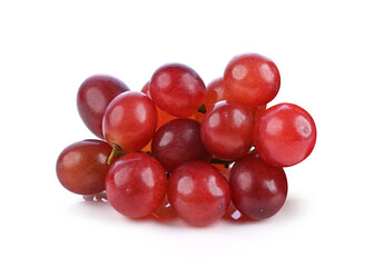 Red grapes isolated on white background.