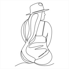 One continuous single drawing line art flat doodle yoga, lifestyle, healthy, woman, female, body positive. Isolated image hand draw contour on a white background
