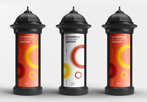 Cylindrical Billboard Mockup
