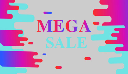 Mega sale concept horizontal banner template design. Discount abstract promotion layout poster. Mega sale vector illustration.
