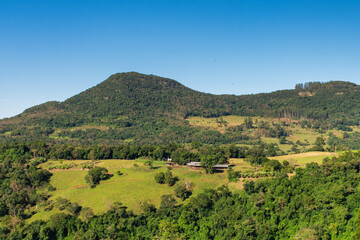 Fototapeta na wymiar A view of the countryside in Tres Coroas - Rio Grande do Sul state, Brazil