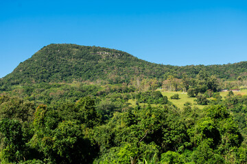 Fototapeta na wymiar A view of the countryside in Tres Coroas - Rio Grande do Sul state, Brazil