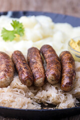 grilled nuremberg sausages
