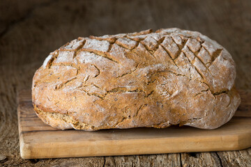 rye bread on wood