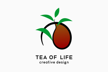 Tea logo design with creative concept. Vector logo illustration for beverage business.