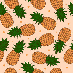 seamless pattern of pineapple