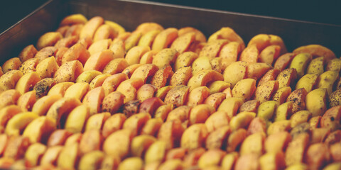 The process of home cooking dried fruits in an electric dryer.
