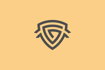 G shield logo . letter G in the shield . strong and bold logo design . modern and clean G logo. vector illustration