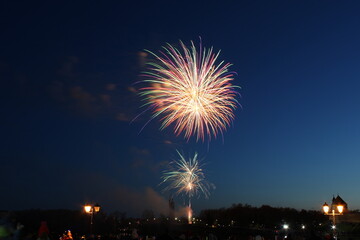 Fototapeta premium fireworks over the river