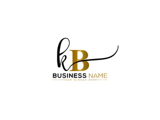Luxury KB Signature Logo, Signature Kb bk Letter Logo Icon Vector For Your any type of business - obrazy, fototapety, plakaty