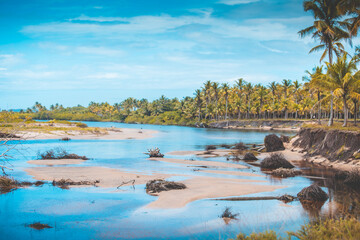 Parardise beach in latin american nature