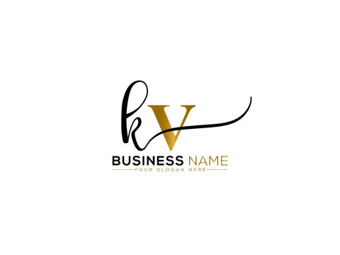 Luxury KV Signature Logo, Signature Kv vk Letter Logo Icon Vector For Your any type of business