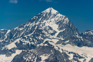 Dent Blanche (4.358) east face as seen from Zermatt, Switzerland 