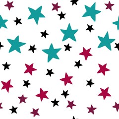 Kids seamless stars pattern for fabrics and textiles and packaging and gifts and wrapping paper and hobbies