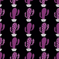 Floral seamless cactus pattern for fabrics and textiles and packaging and gifts and cards and linens and kids