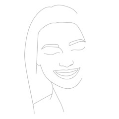 Continuous line, drawing faces, the concept of fashionable minimalism, vector illustration. Modern fashion pattern. Glamorous single-line female faces with a seamless pattern.