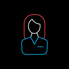 User icon of woman vector icon. Business sign