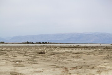 The Lefkimmi salt pans at Corfu in Greece