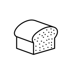 Loaf of whole grain bread cut in half, bakery product black icon. Trendy flat isolated outline symbol, sign for: illustration, infographic, logo, app, banner, web design, dev, ui, ux. Vector EPS 10