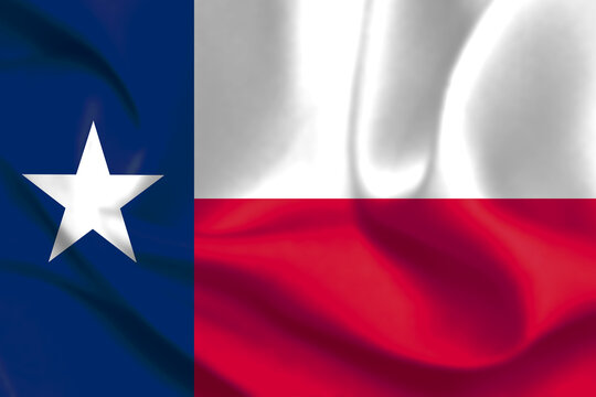 Texas flag background design in a waving 3D style. Can be used as a symbol or a patriotic sign to express Texans concepts like I love my state or being proud of your country.