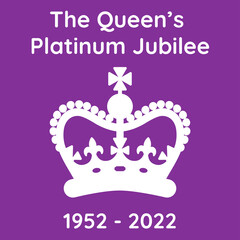 Poster of The Queen's Platinum Jubilee. 1952-2022. The Queen will become the first British Monarch to celebrate a Platinum Jubilee after 70 years of service. 