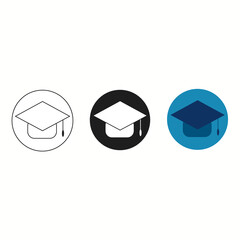Edu icon of 3 types: color, black and white, outline.