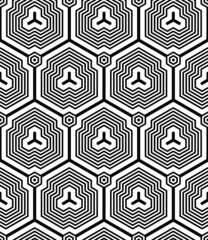 Abstract seamless geometric hexagons pattern.