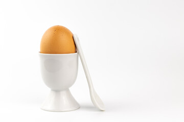 egg in egg cup horizontal - obrazy, fototapety, plakaty
